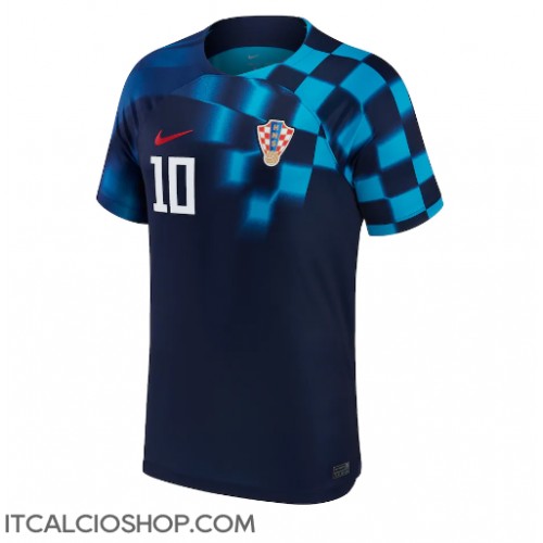Croazia Luka Modric #10 Seconda Maglia Mondiali 2022 Manica Corta